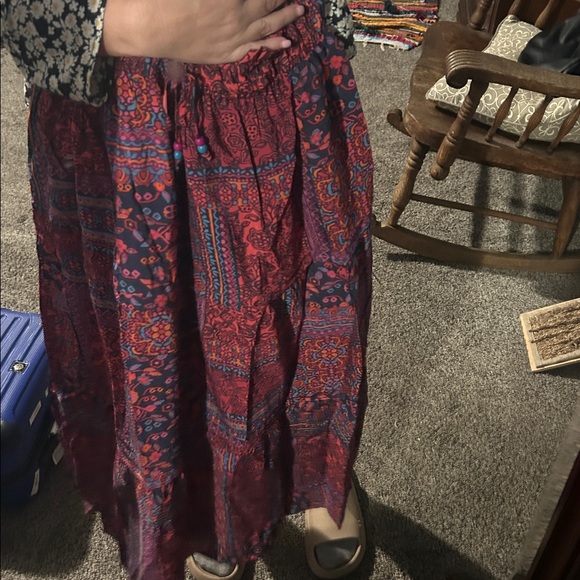 ODDI Full Size Printed Tiered Maxi Skirt - Picture 7 of 7